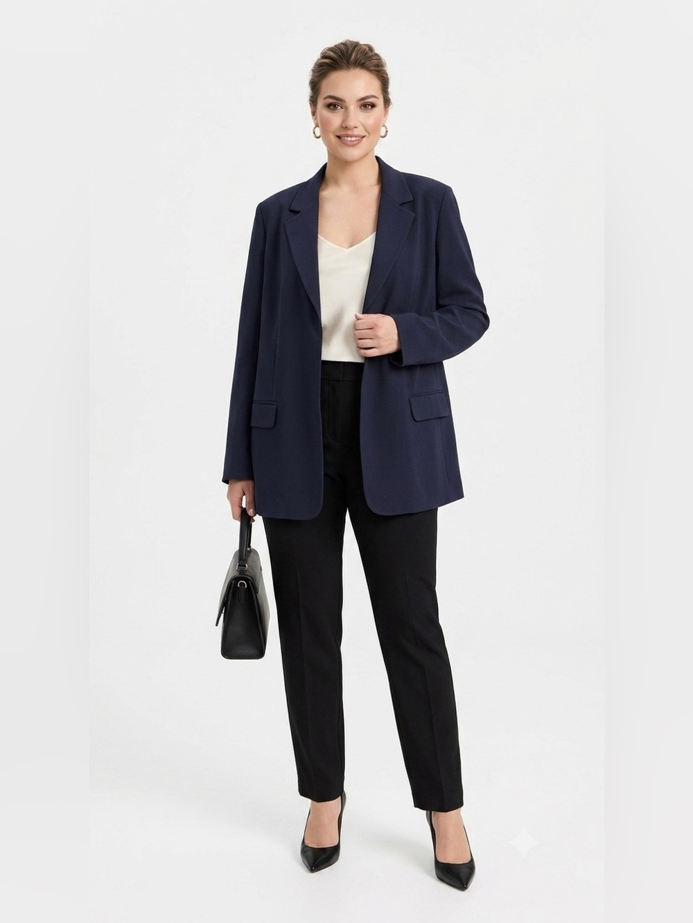 Marina Rinaldi Navy Italian Blazer US 24 XXL Made in Italy